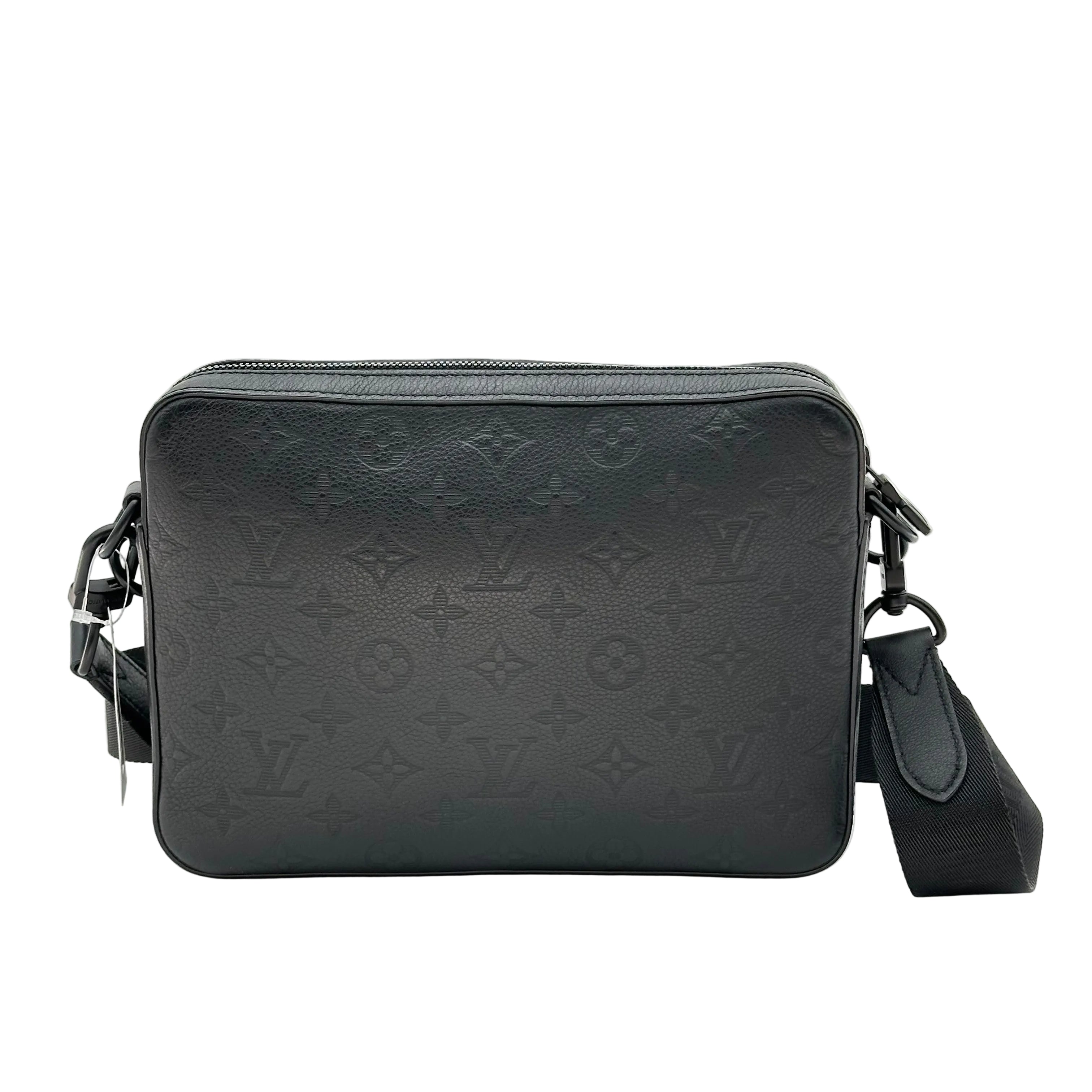 Louis Vuitton Monogram Shadow Trio Messenger M46602 Black with RFID