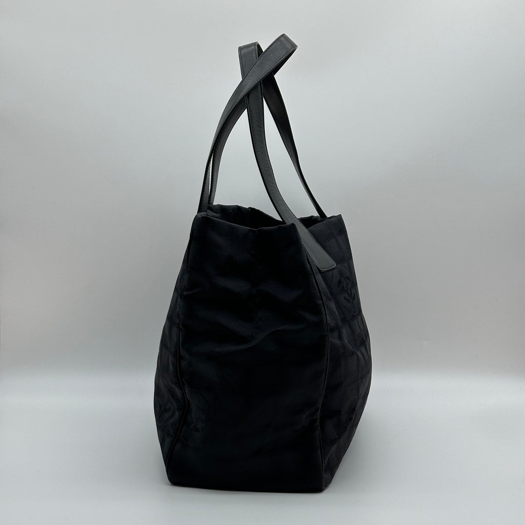 Chanel Nylon New Travel Line MM Black Tote Bag