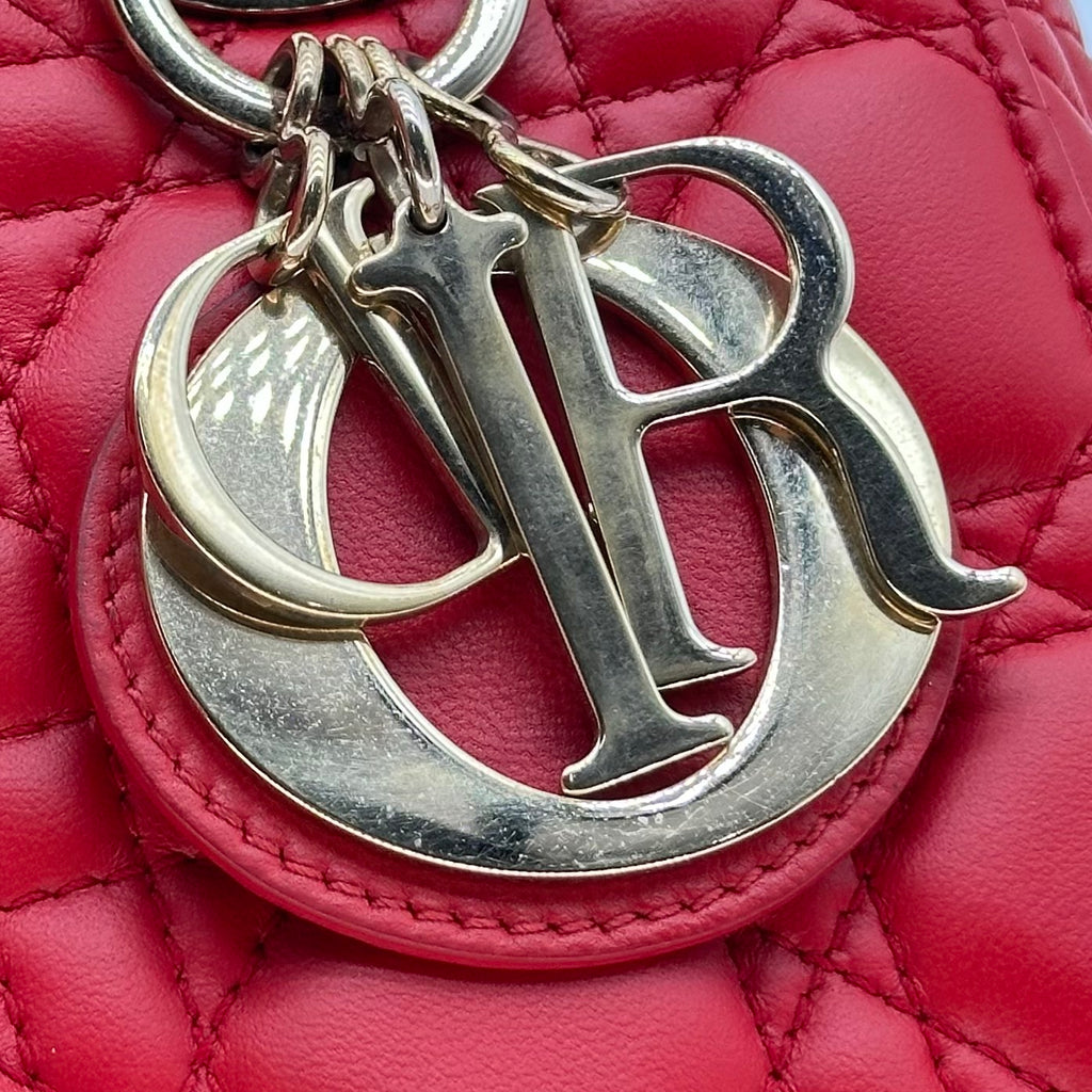 Christian Dior Lambskin Small My ABCDior Lady Dior red