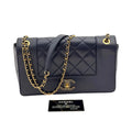 Chanel Black Quilted Sheepskin Leather Mademoiselle Vintage Flap Bag