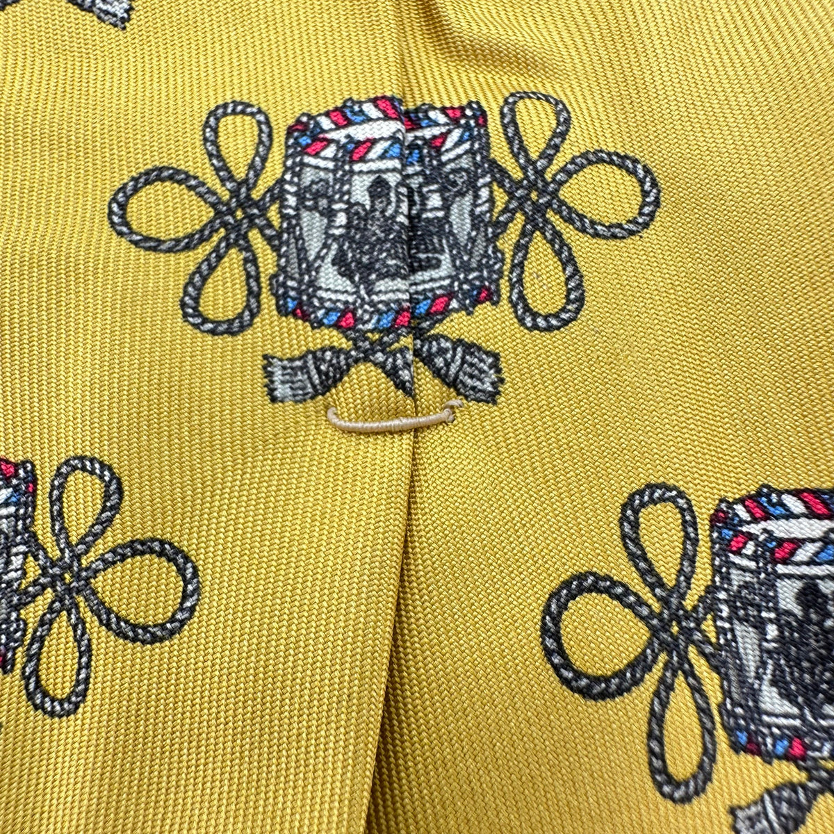 Hermès Hermes Vintage Silk Tie Lamp Motif Print Yellow 100%Silk