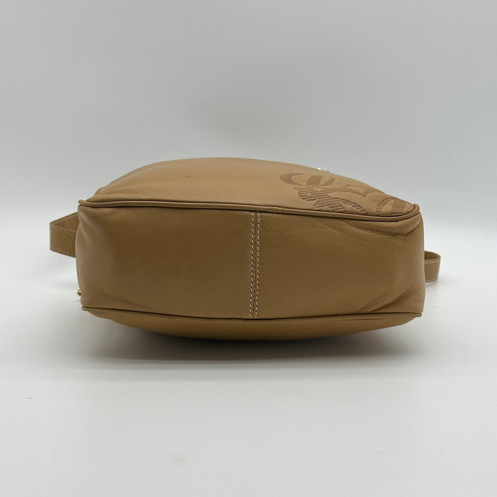 Loewe Anagram Lambskin Beige Chain Shoulder Bag