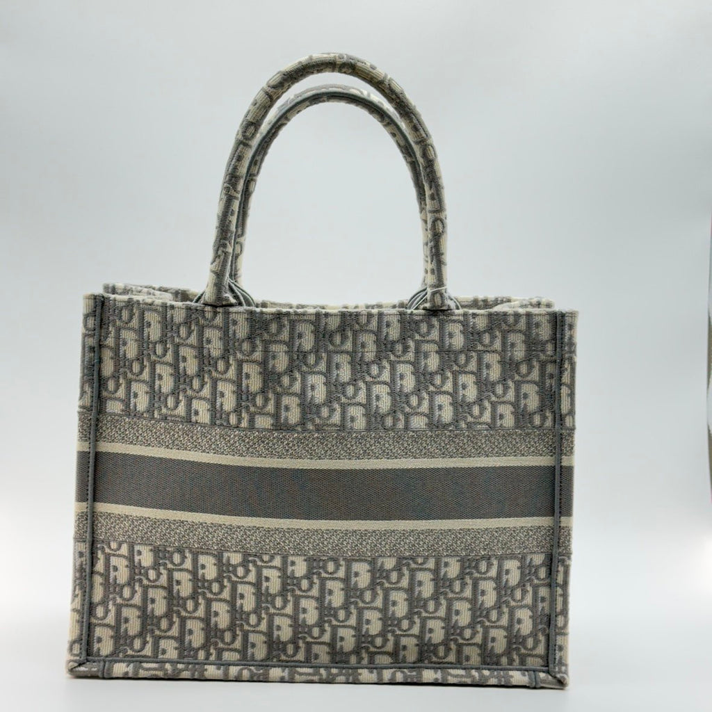Christian Dior Bicolor  Embroidery Book Tote Medium Bag