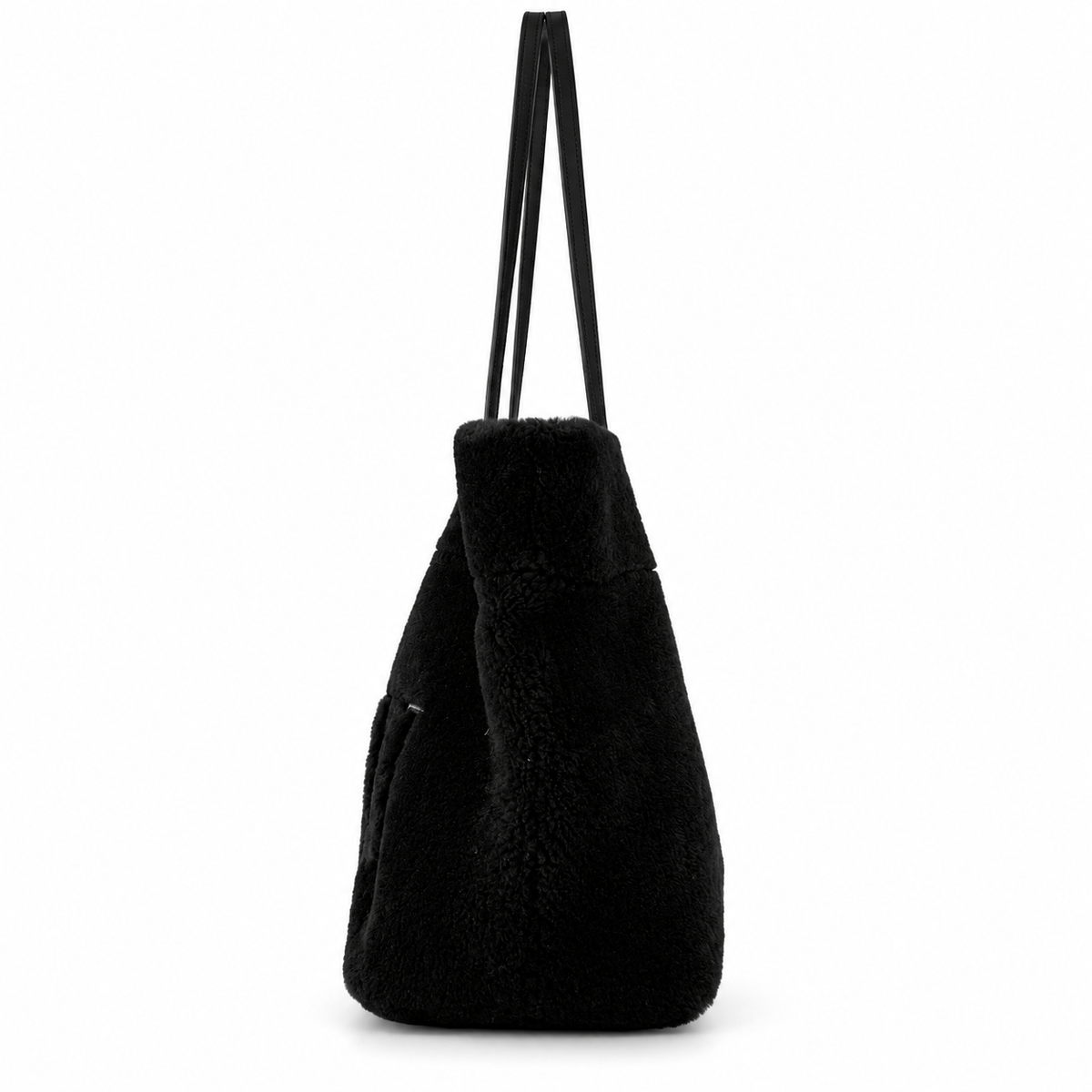 MiuMiu Vintage Tote Mouton Tote Bag Shearling Shoulder Bag Black Includes a Pouch