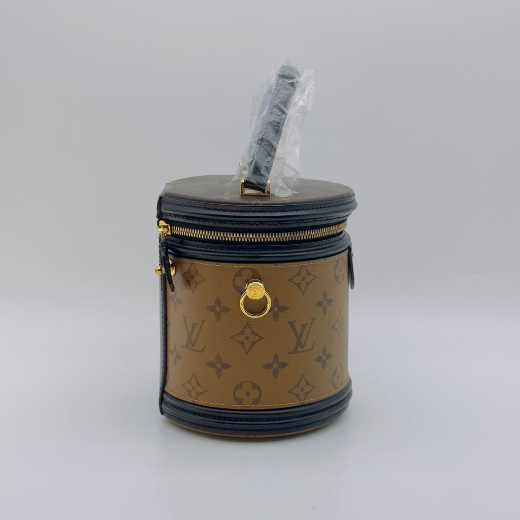 Louis Vuitton Monogram Reverse Coated Canvas Cannes 15cm Brown and Black Vanity Bag