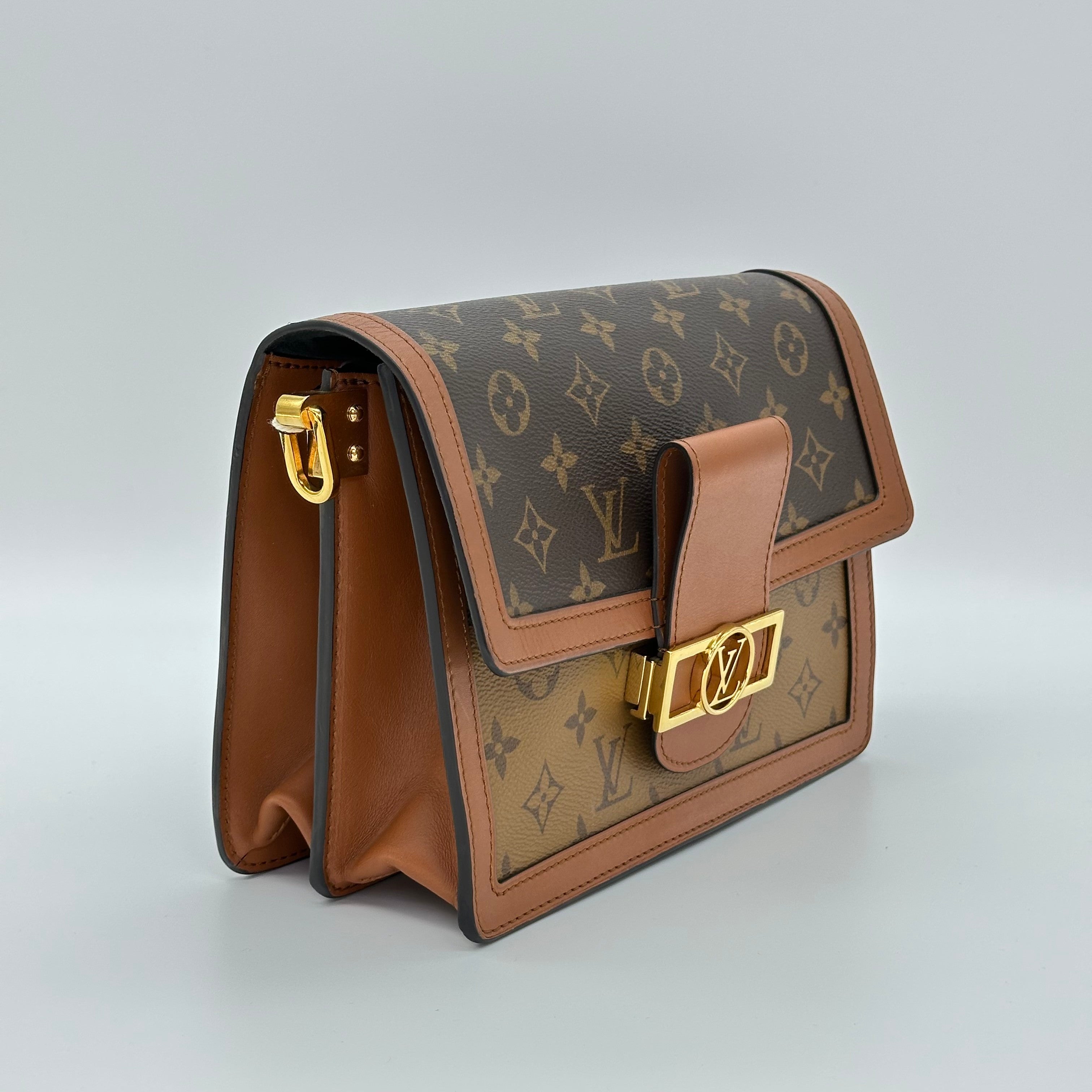 LOUIS VUITTON GHW Dauphine MM 2 Way Shoulder Bag M44391 Monogram Reverse