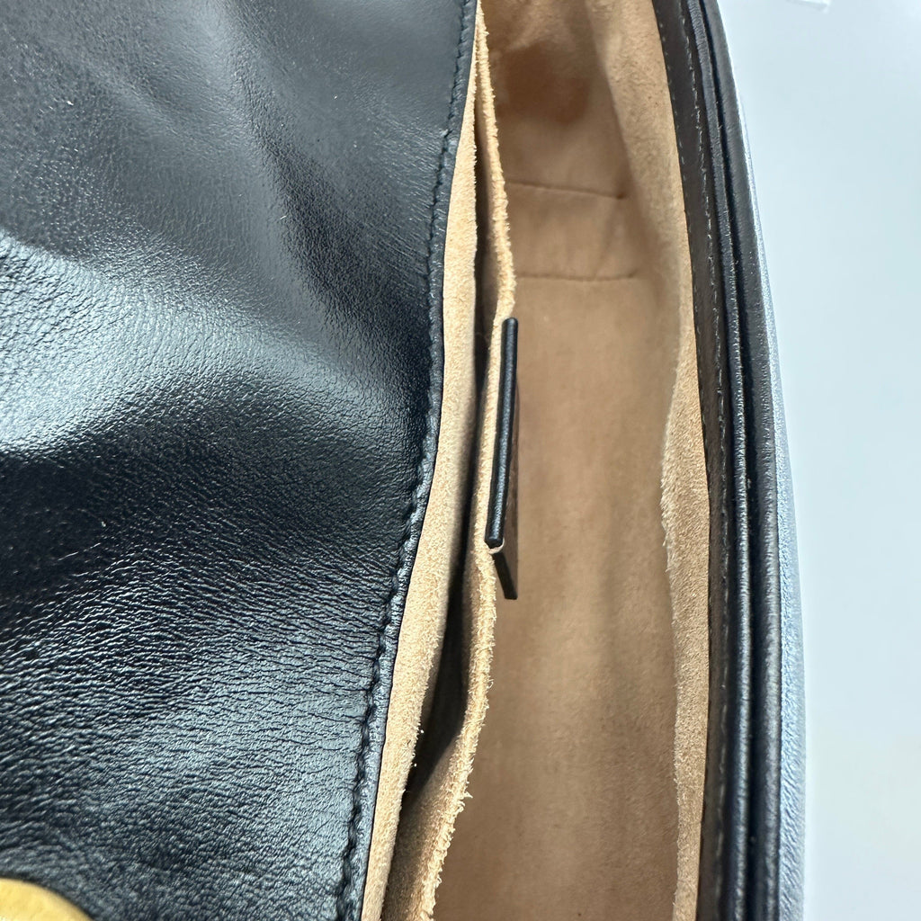 Gucci Matelassé Leather GG Marmont Black Chain Shoulder Bag