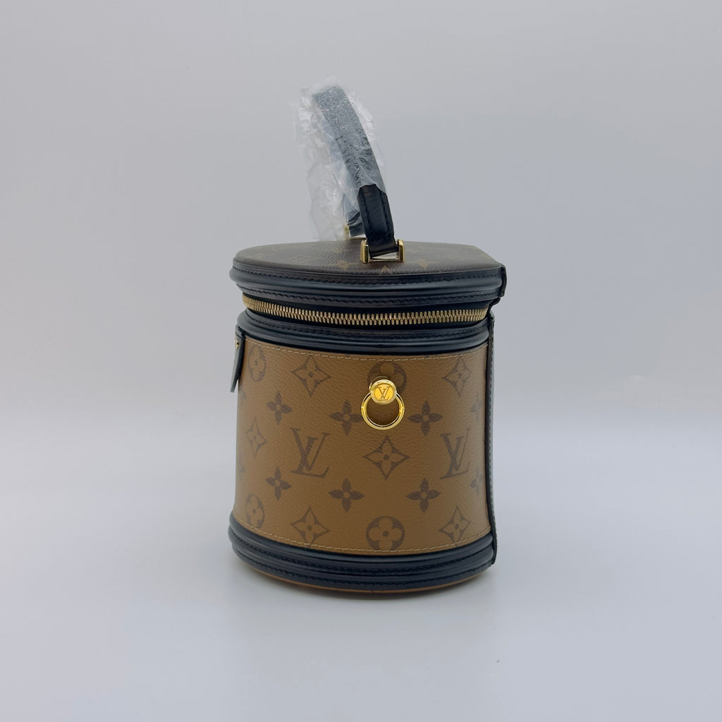 Louis Vuitton Monogram Reverse Coated Canvas Cannes 15cm Brown and Black Vanity Bag