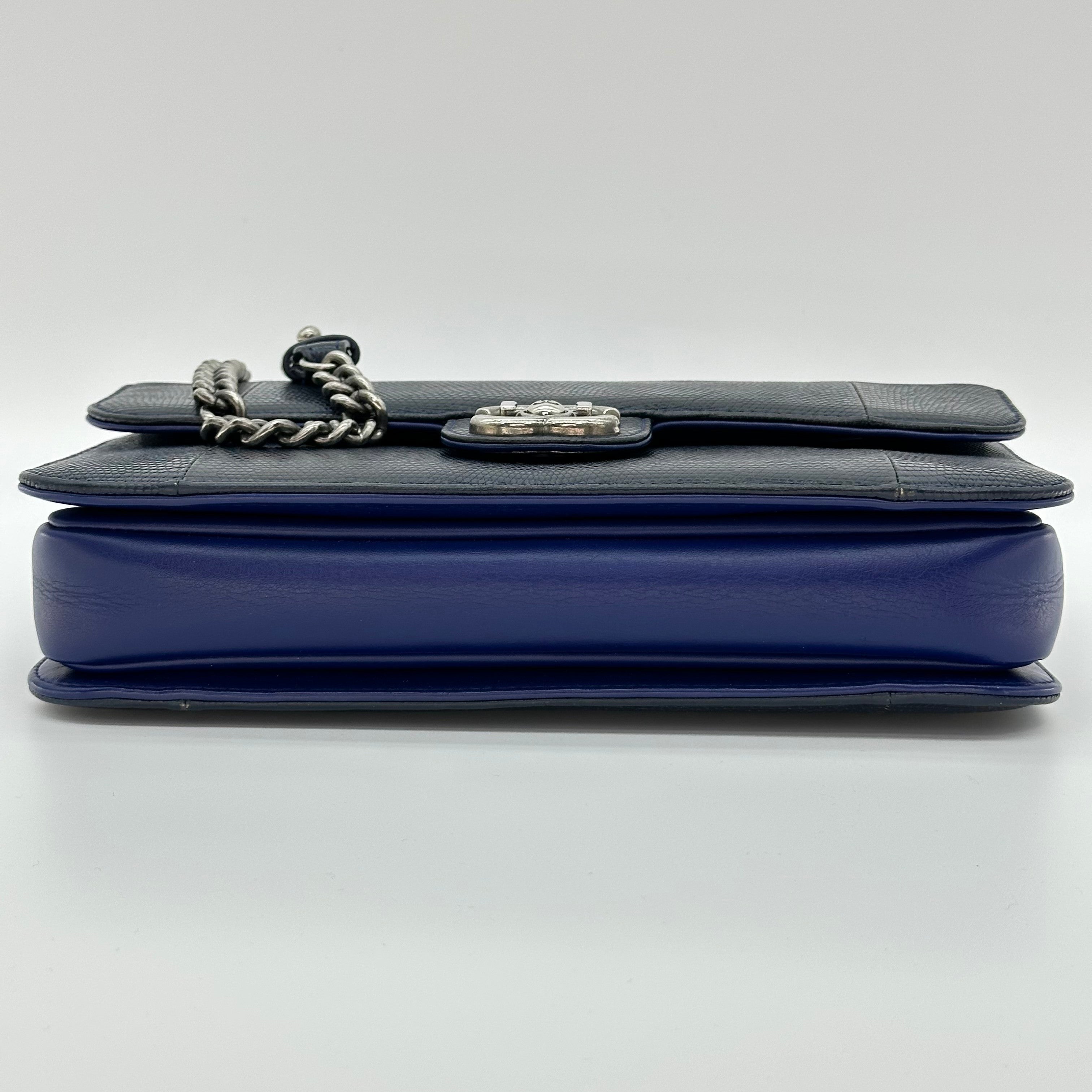 Chanel Blue Lizard Medium Perfect Edge Double Flap Bag production 17 Series