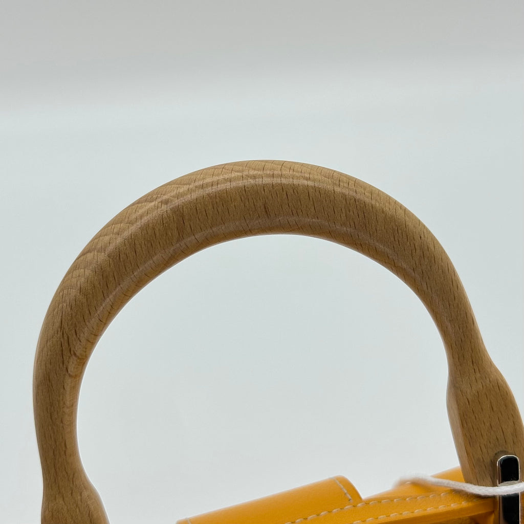 Goyard Saigon Mini Soft Wooden Handle Handbag Canvas and Leather 2-Way Shoulder Bag Yellow