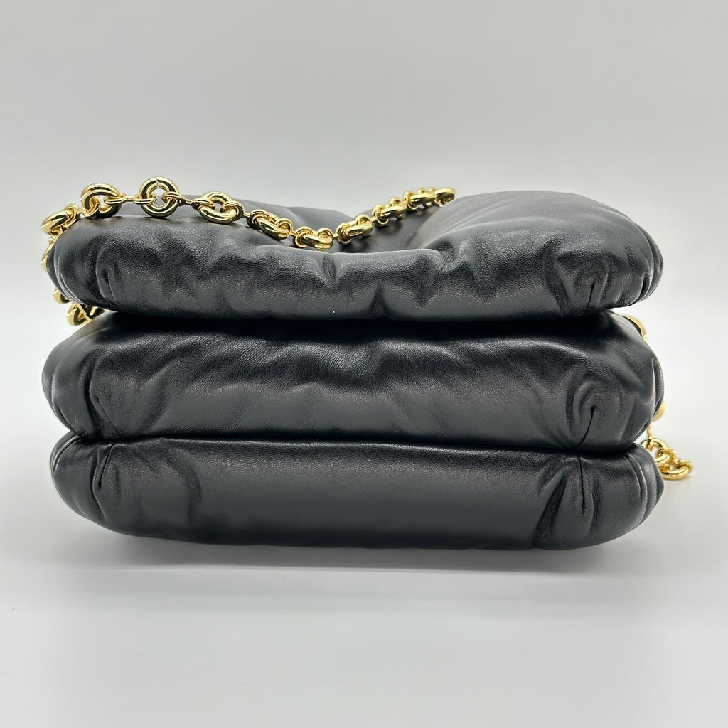 Loewe Anagram puffer Leather Chain Shoulder Bag Black