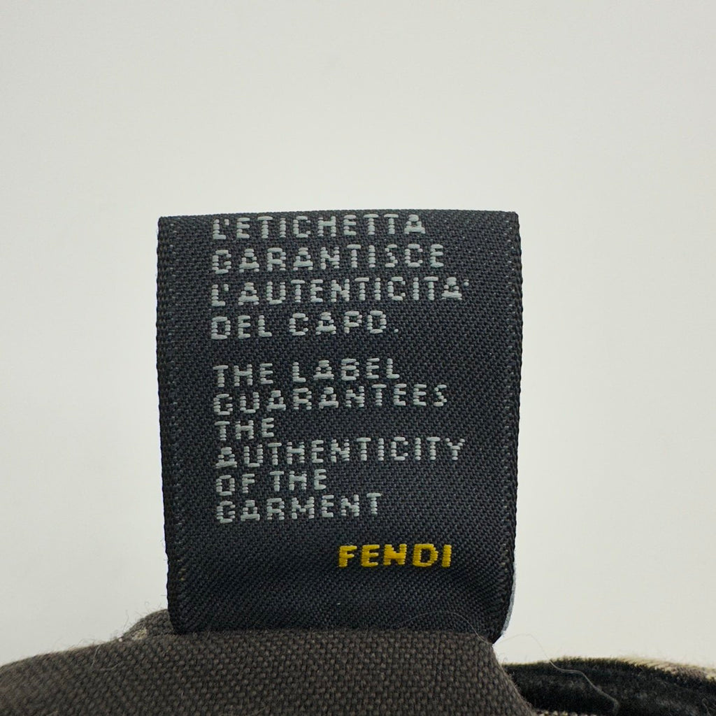 Fendi Zucchino Canvas Mamma Baguette Brown Shoulder Bag