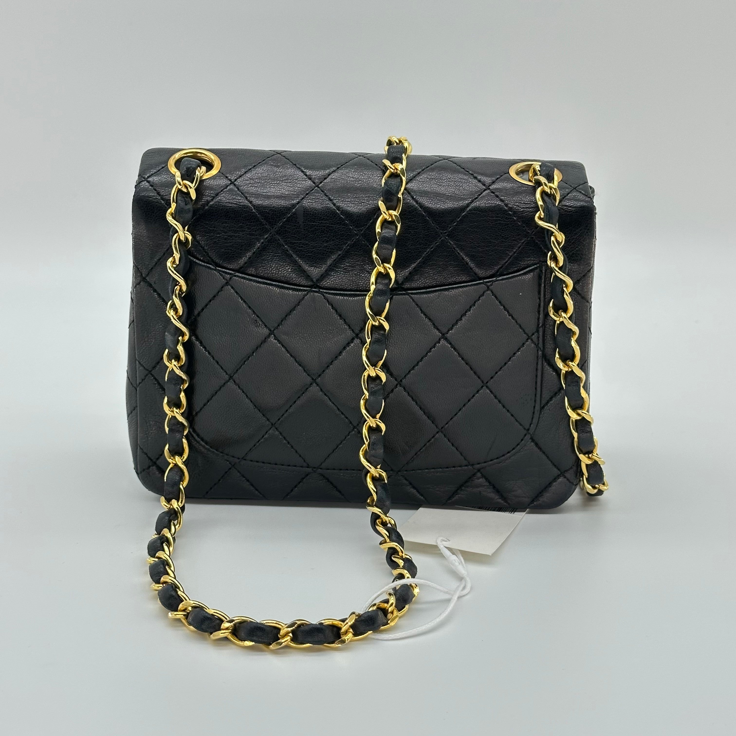 Chanel Matelasse Mini Chain Shoulder Bag Coco Mark Gold Hardware Black 0 Series
