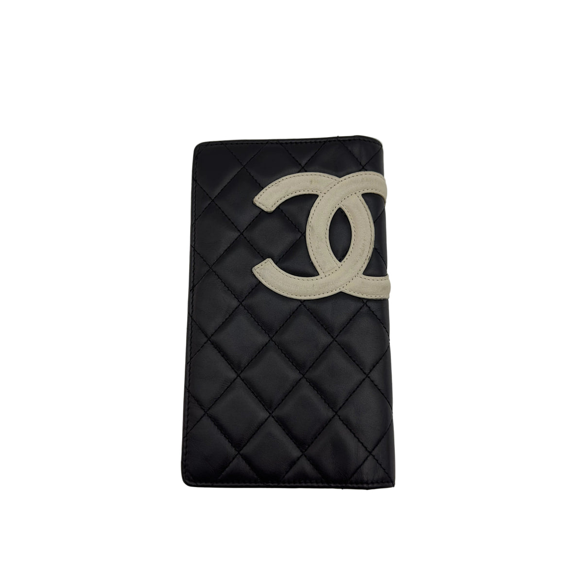 Chanel Quilted Calfskin Cambon Line Long Black and Pink Bifold Wallet