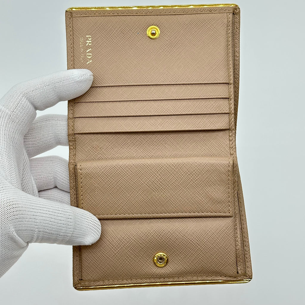 Prada Saffiano leather small bi-fold wallet