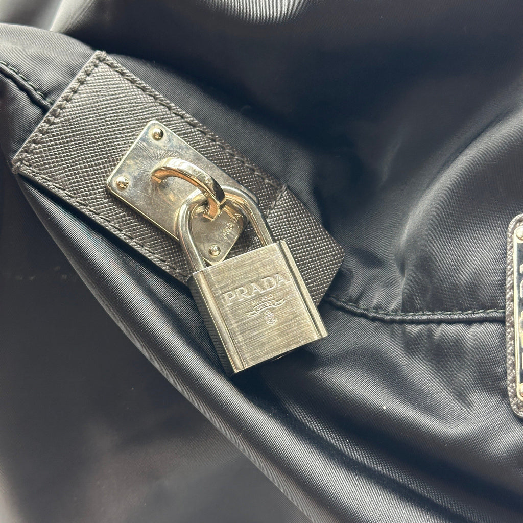 Prada Nylon Boston Black Travel Bag