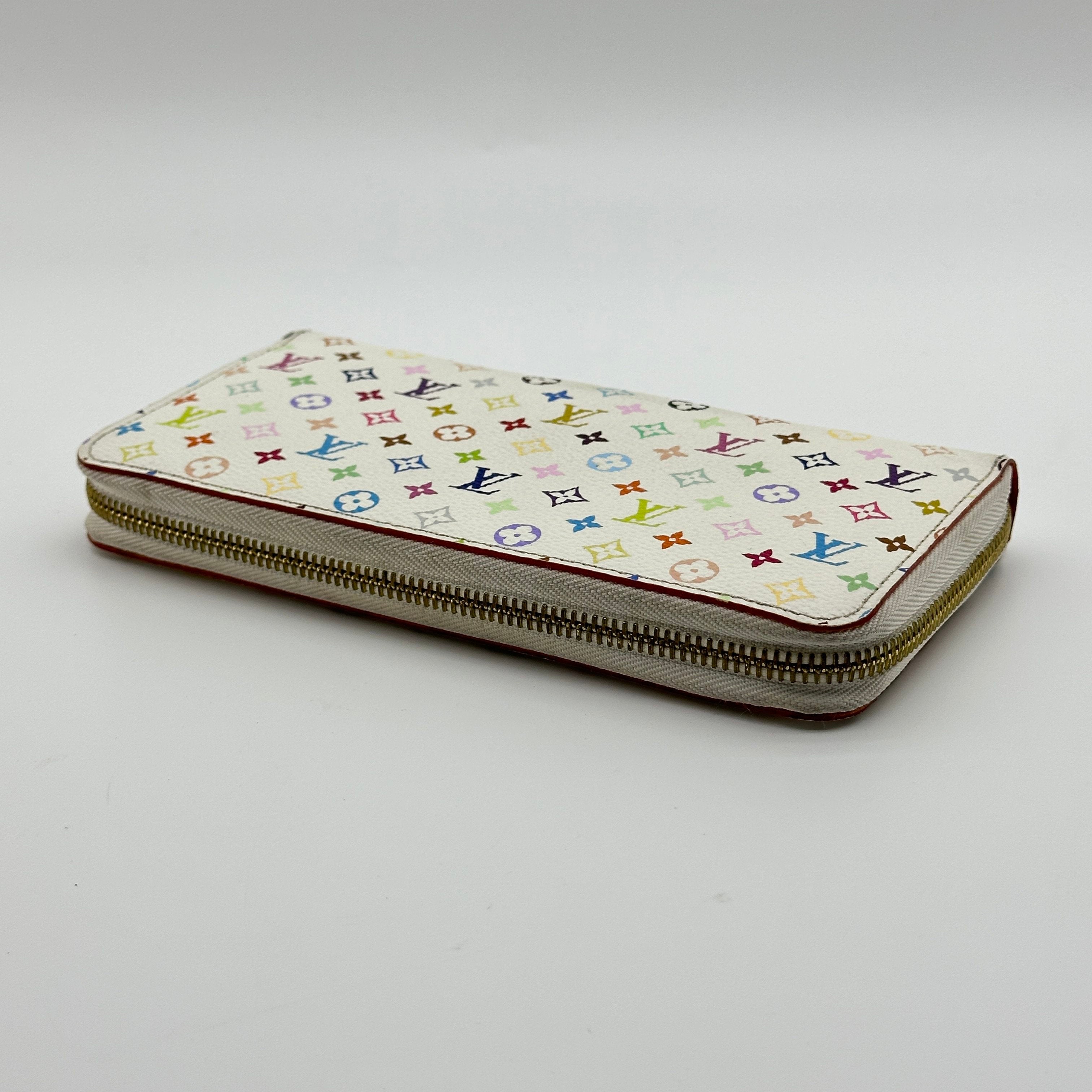 LOUIS VUITTON M60274 monogram mutlicoloer zippy wallet WHITE+ORANGE LV ×TM