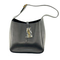 Saint Laurent Le5A7 Black Leather Bucket Hobo Shoulder Tote Bag Small
