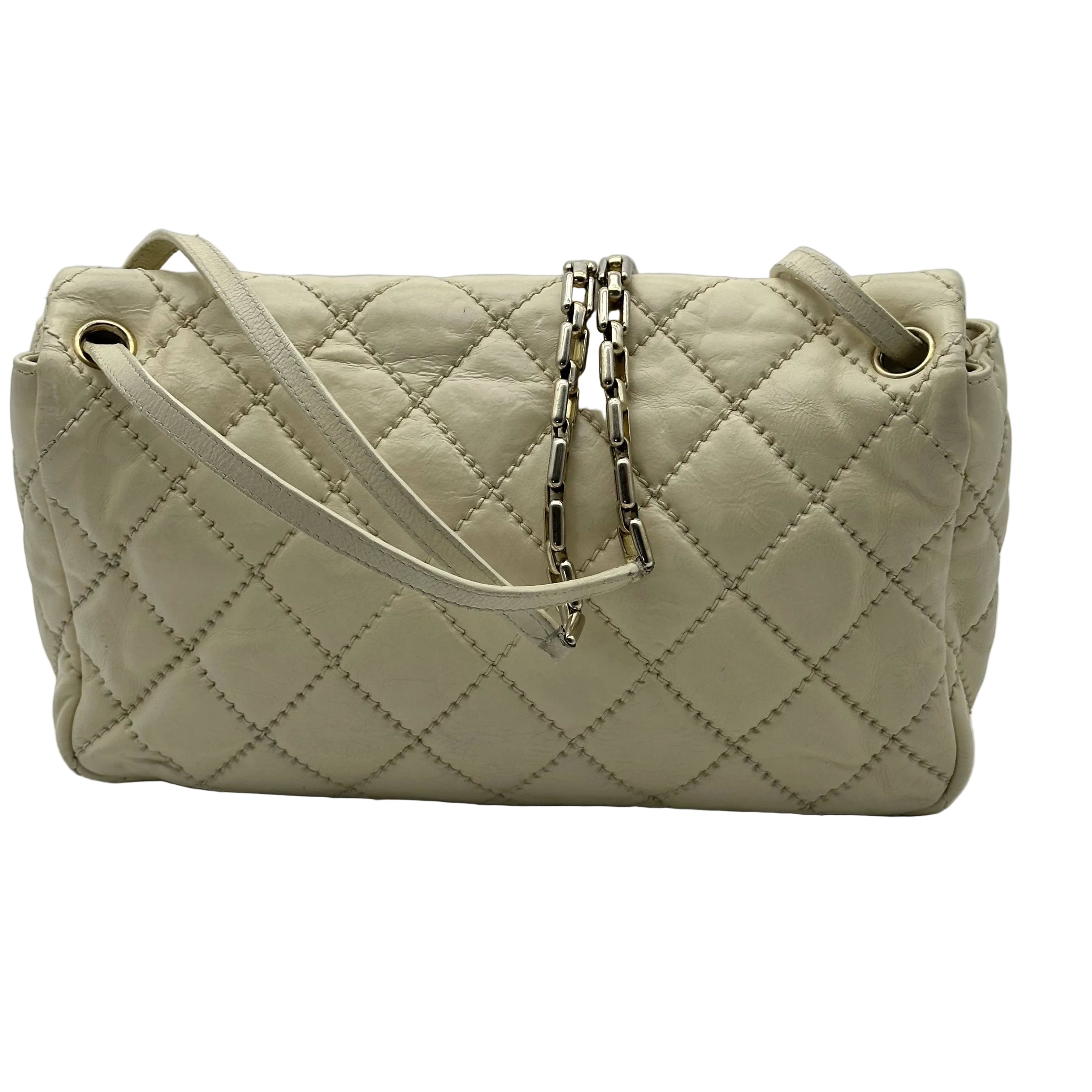 Chanel Matelassé crossbody Bag calfskin White Gold Hardware 14 Series