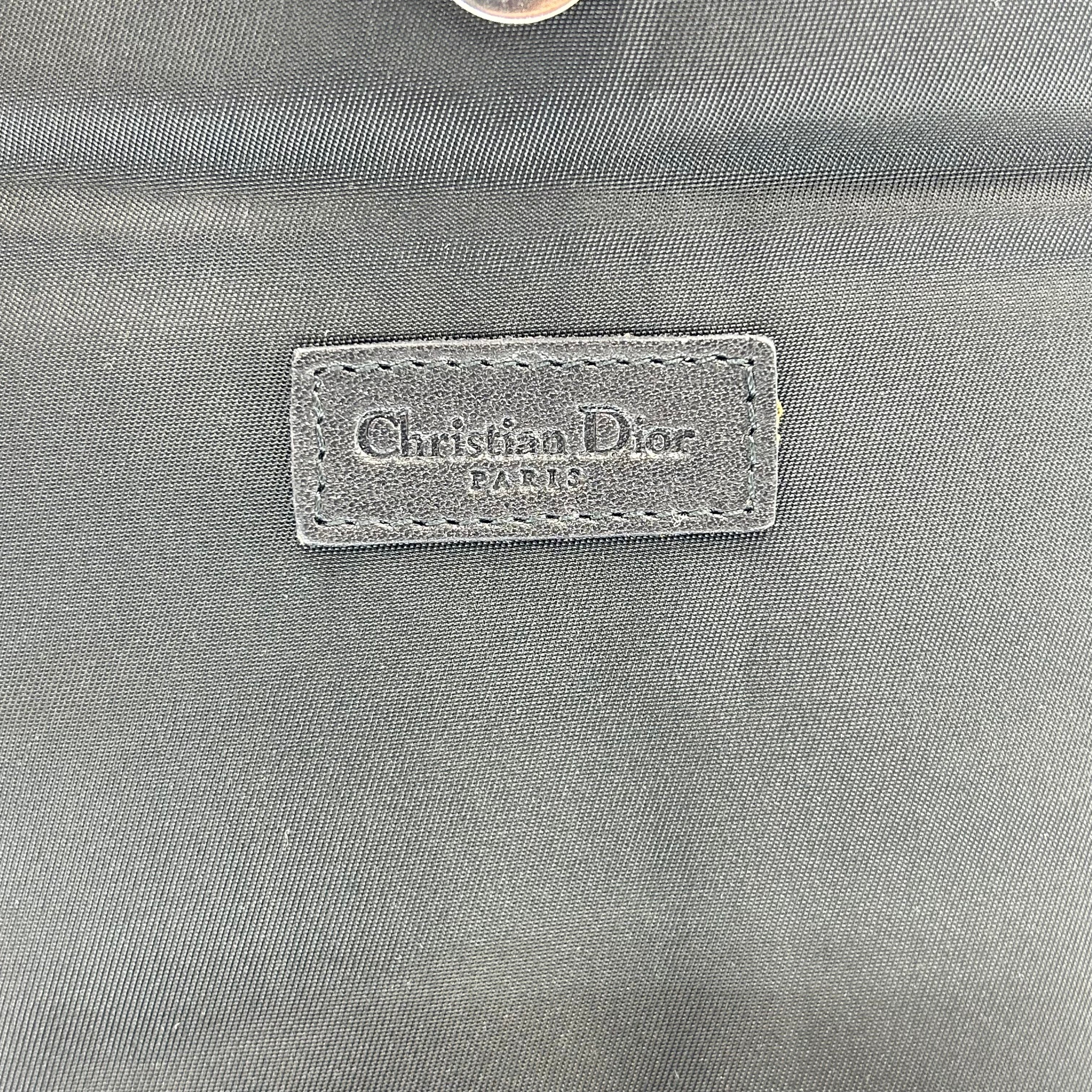 Christian Dior Trotter Monogram Vanity Bag Black Canvas Top Handle Bag Vintage