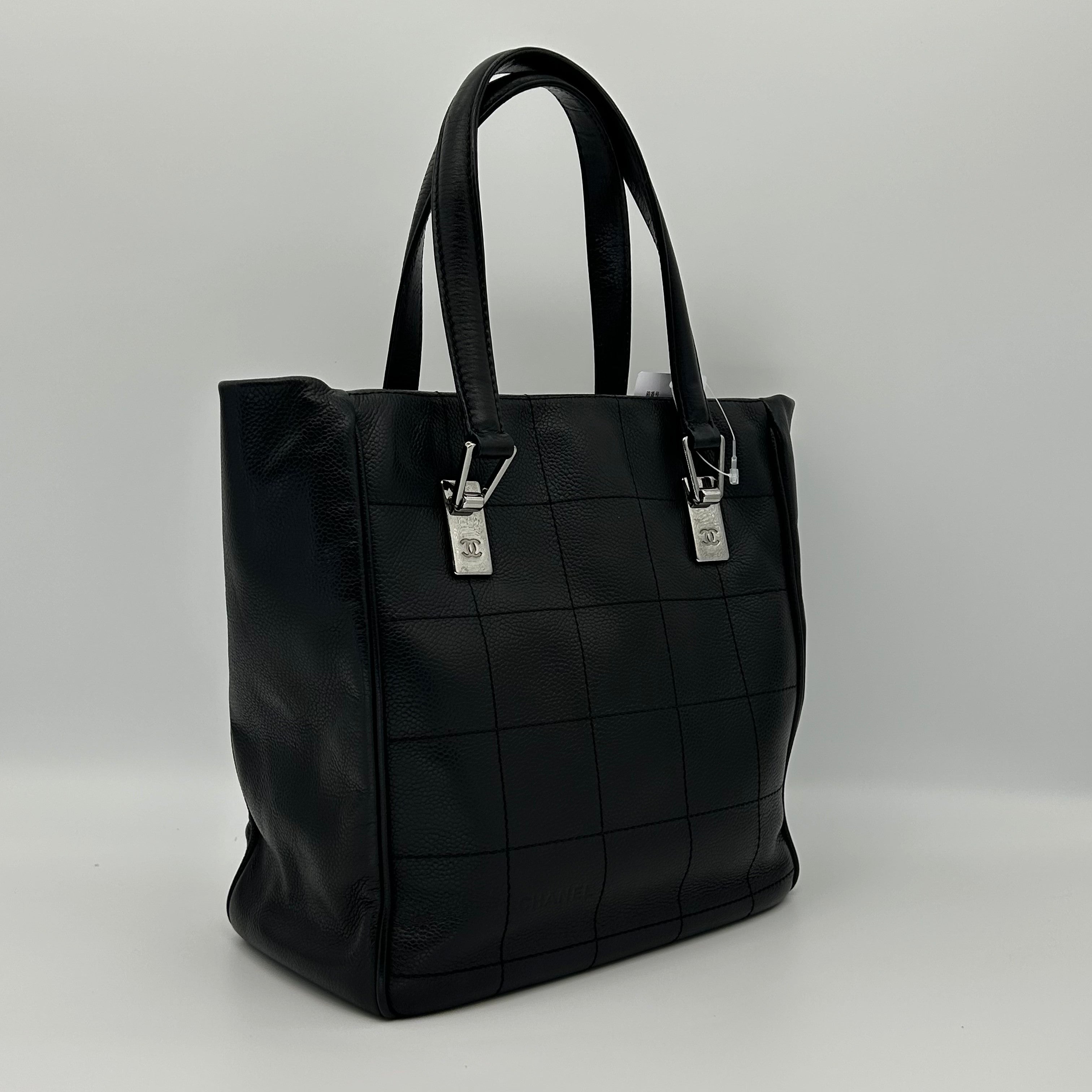 Chanel Tote Black Cavier Leather Silver Hardware 8 Series