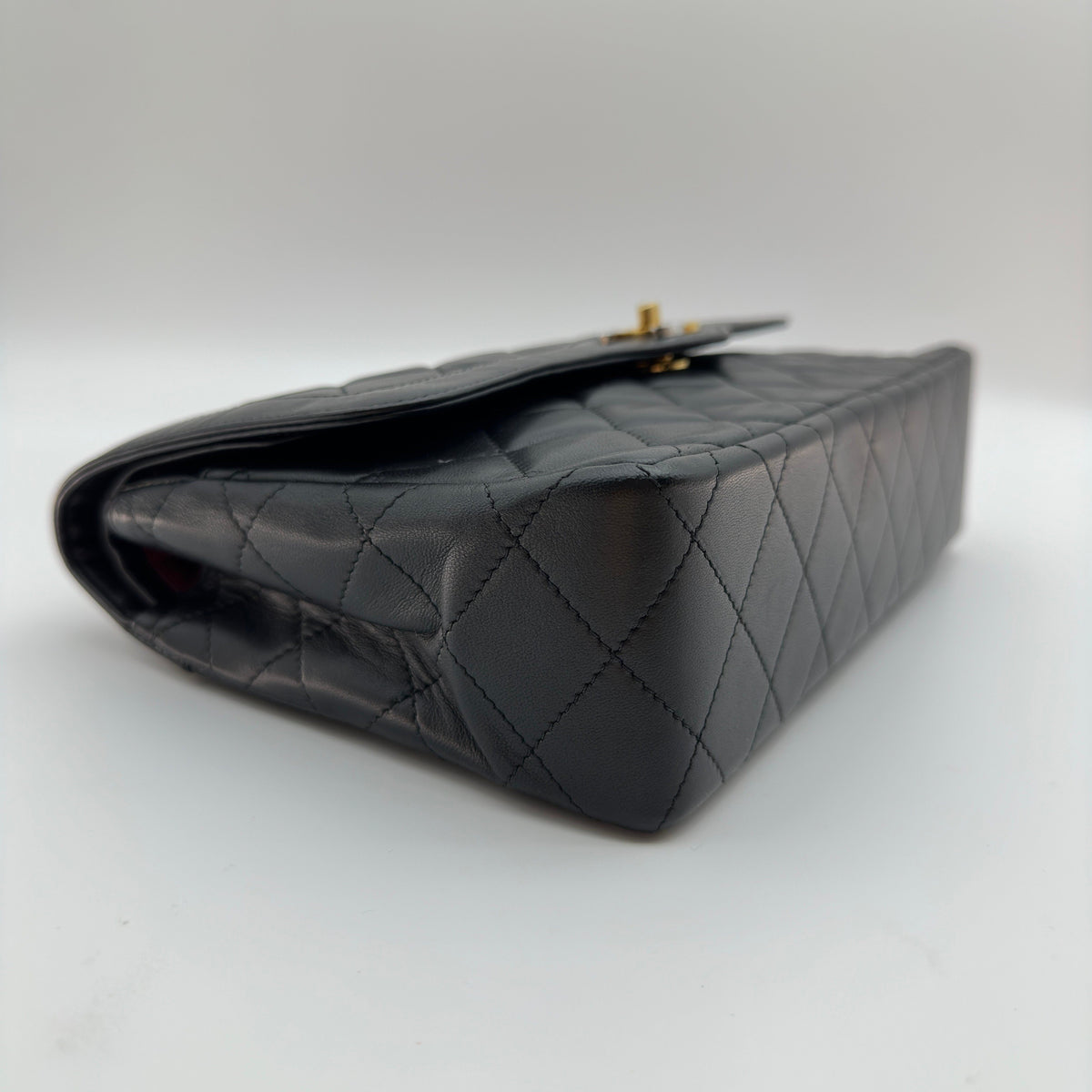 Chanel Matelasse Lambskin Double Flap Double Chain Bag Paris limited Black Gold Metal Fittings 0117900 0 series