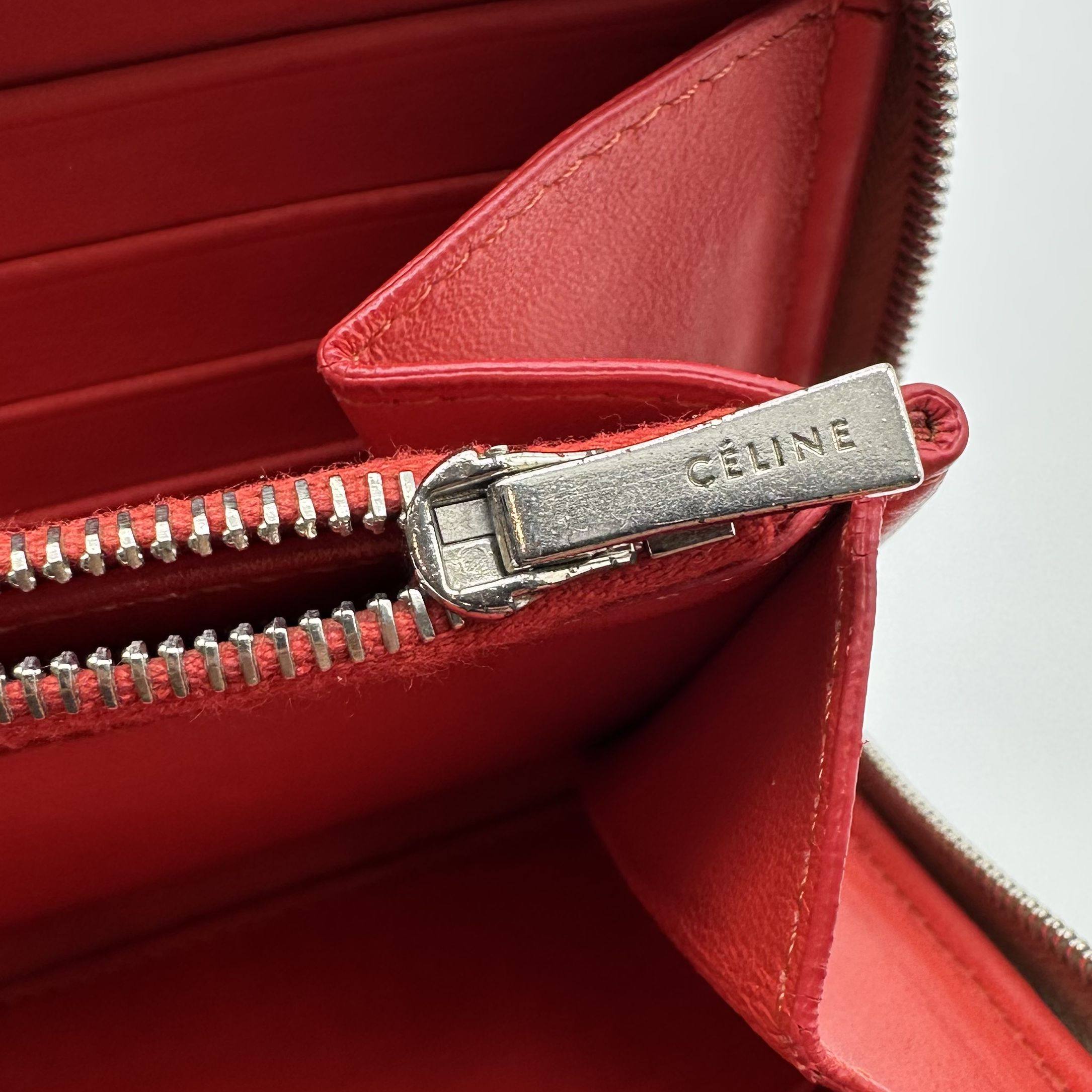 Celine Long Wallet Beige Leather Zip
