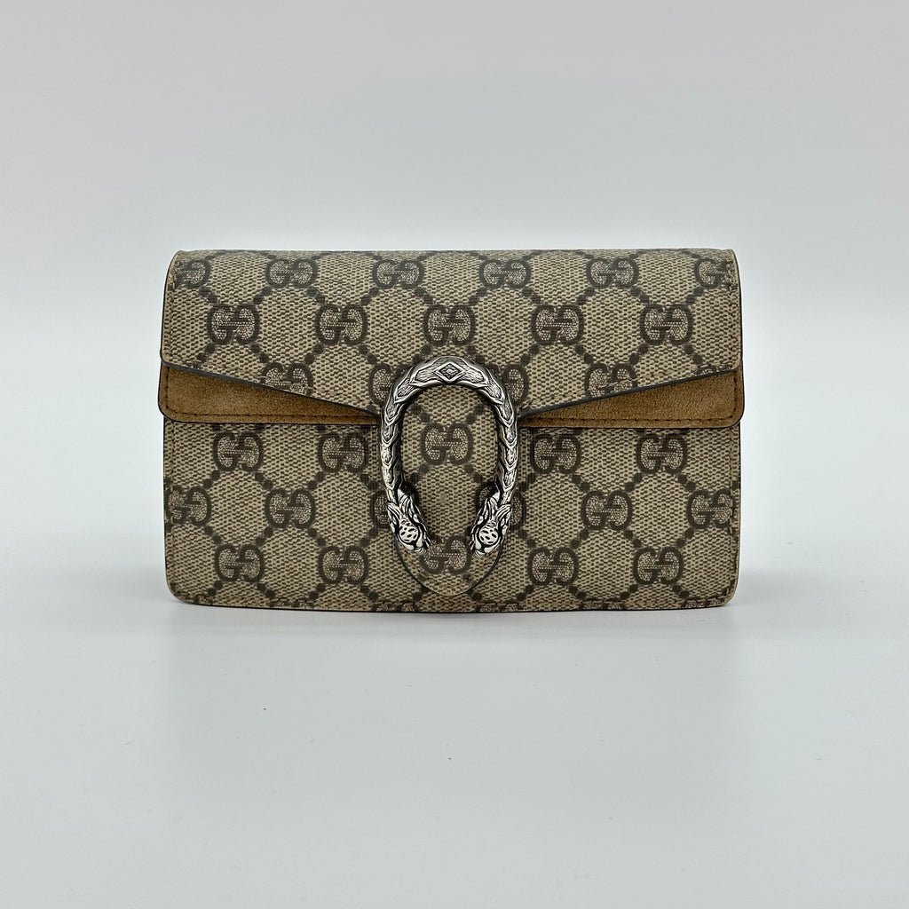Gucci Beige GG Supreme Canvas Super Mini Dionysus