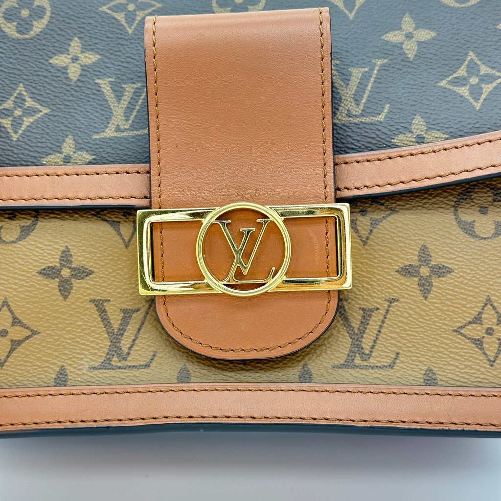 LOUIS VUITTON GHW Dauphine MM 2 Way Shoulder Bag M44391 Monogram Reverse