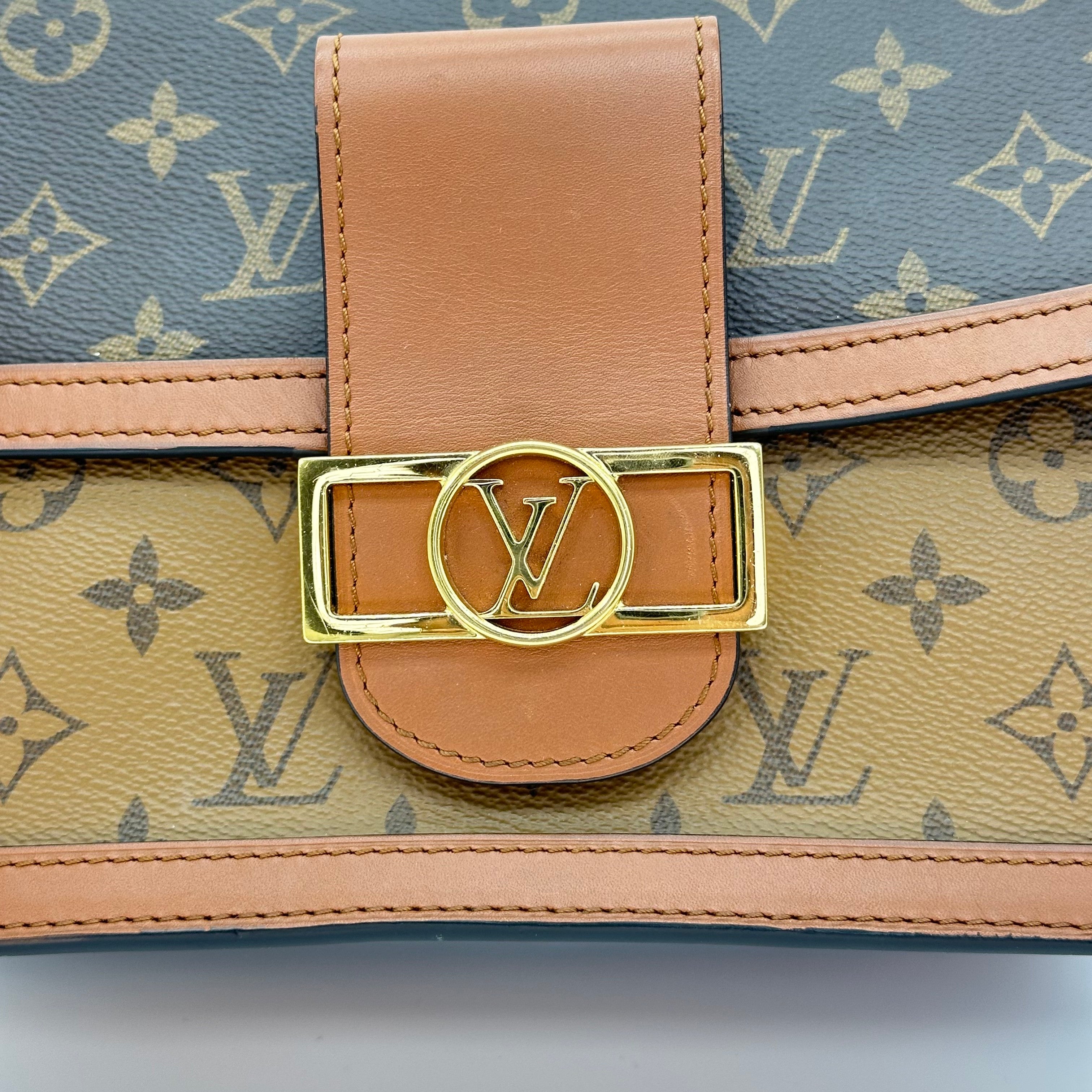 LOUIS VUITTON GHW Dauphine MM 2 Way Shoulder Bag M44391 Monogram Reverse