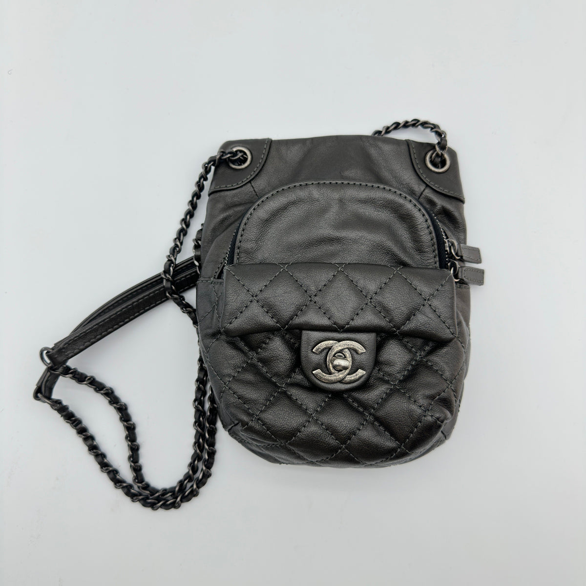 Chanel Quilted Leather Black Chain Shoulder Bag