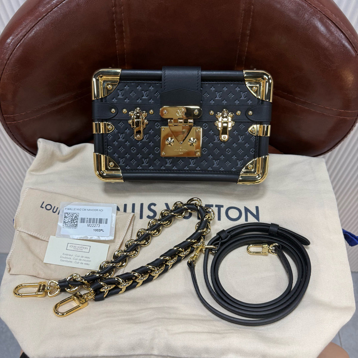 Louis Vuitton Monogram Empreinte Petite Malle Black Shoulder Bag