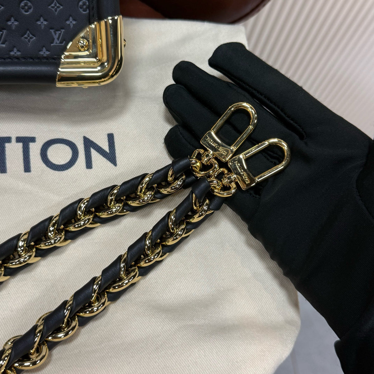 Louis Vuitton Monogram Empreinte Petite Malle Black Shoulder Bag