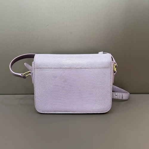Celine Teen Triomphe Lilac Lizard Leather Shoulder Bag