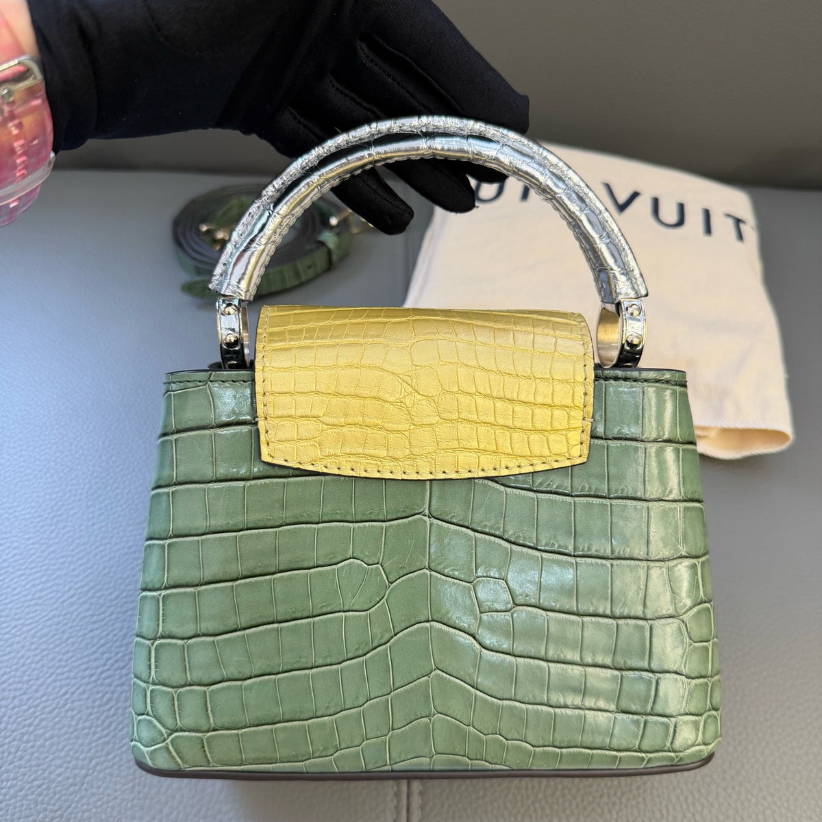 Louis Vuitton Tricolor Crocodile Capucines Mini 2-Way Handbag