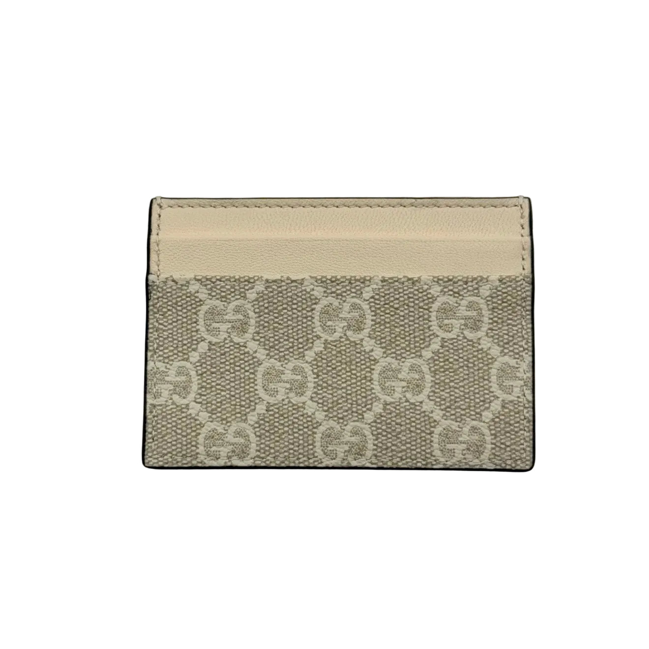 gucci gg supreme monogram gg marmont card case beige