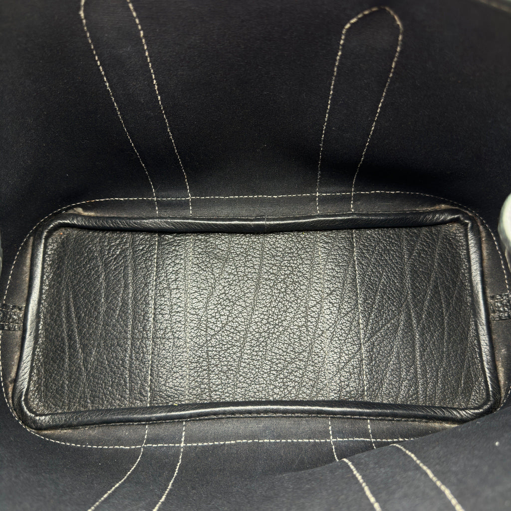 Hermes Garden Party TPM Black Canvas Leather Shoulder Bag