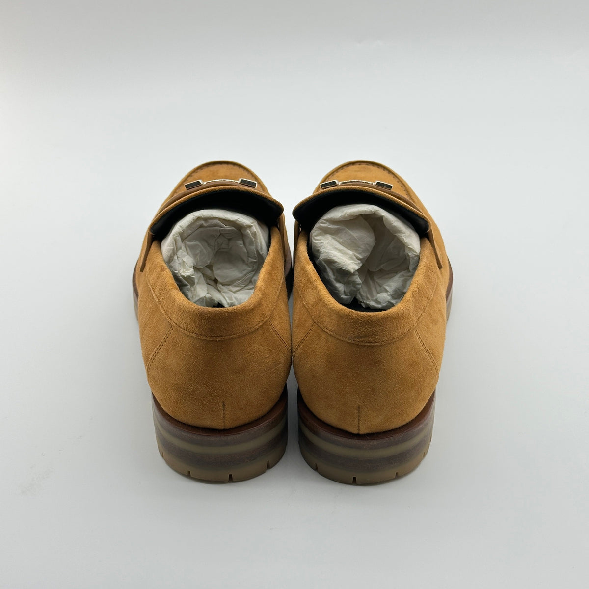 Hermès Suede Goatskin Faubourg Brown Loafers