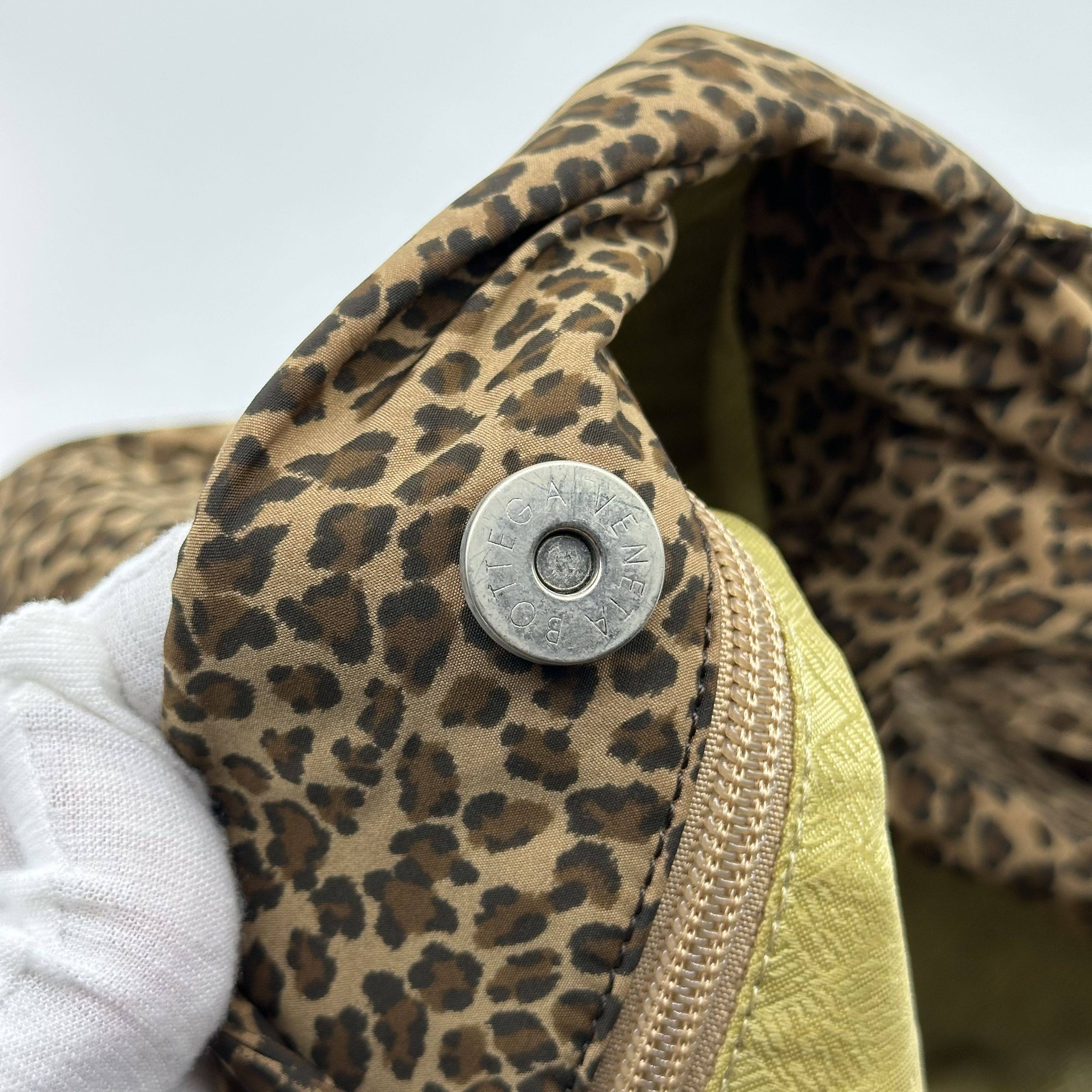 bottega Veneta  nylon leopard print hobo shoulder bag