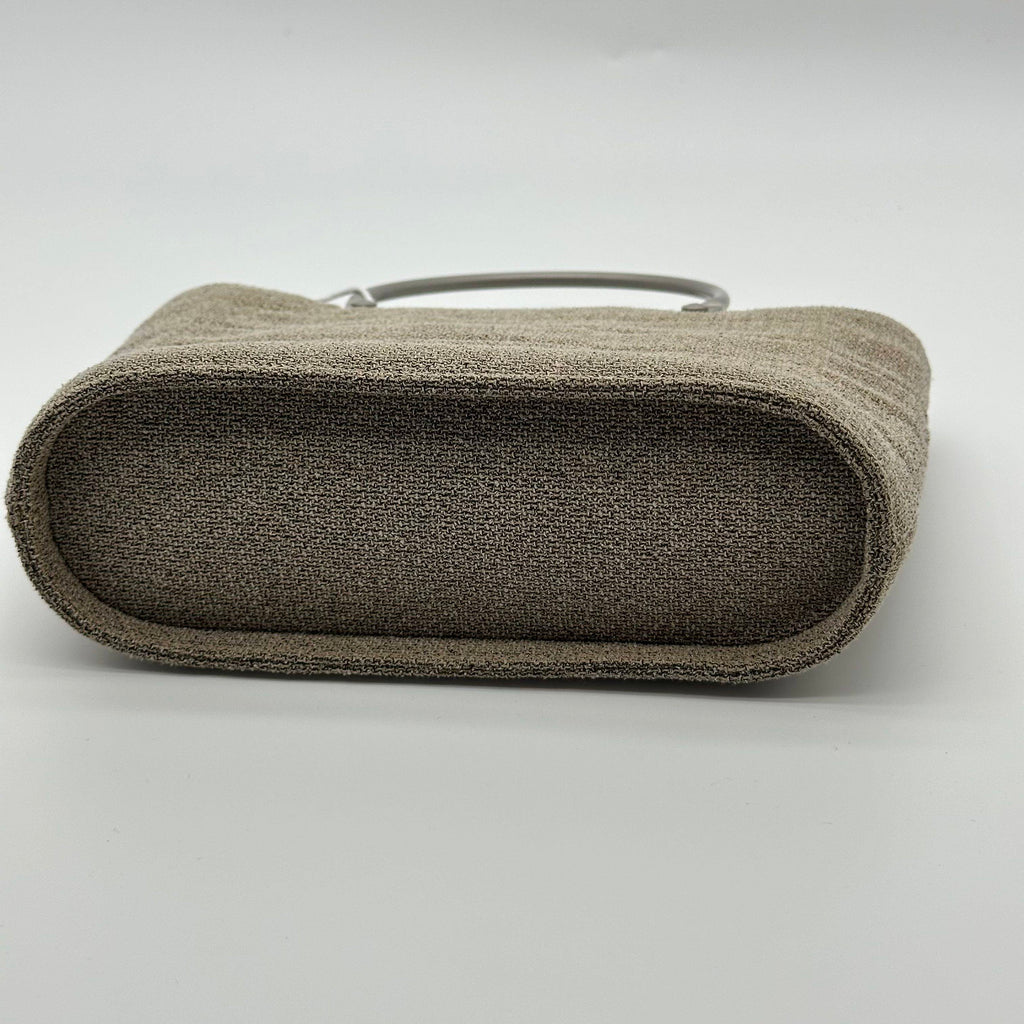 Chanel Mini Canvas Tote Bag Beige Matte Silver Hardware Vintage 5 Series
