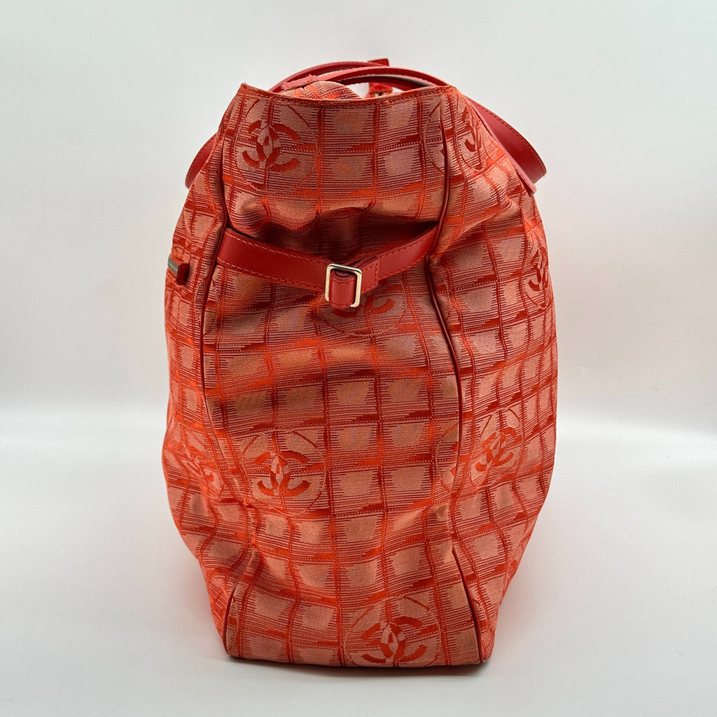 Chanel Nylon New Travel Line Red Tote Bag