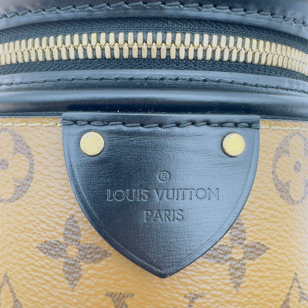 Louis Vuitton Monogram Reverse Coated Canvas Cannes 15cm Brown and Black Vanity Bag