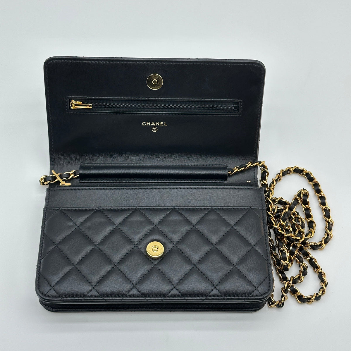 Chanel Matelasse Leather Coco Mark Black Crossbody Bag