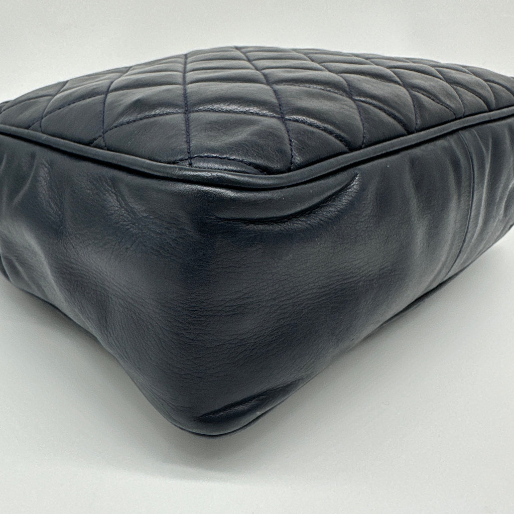 Chanel Matelasse Quilted Leather Black Chain Shoulder Bag