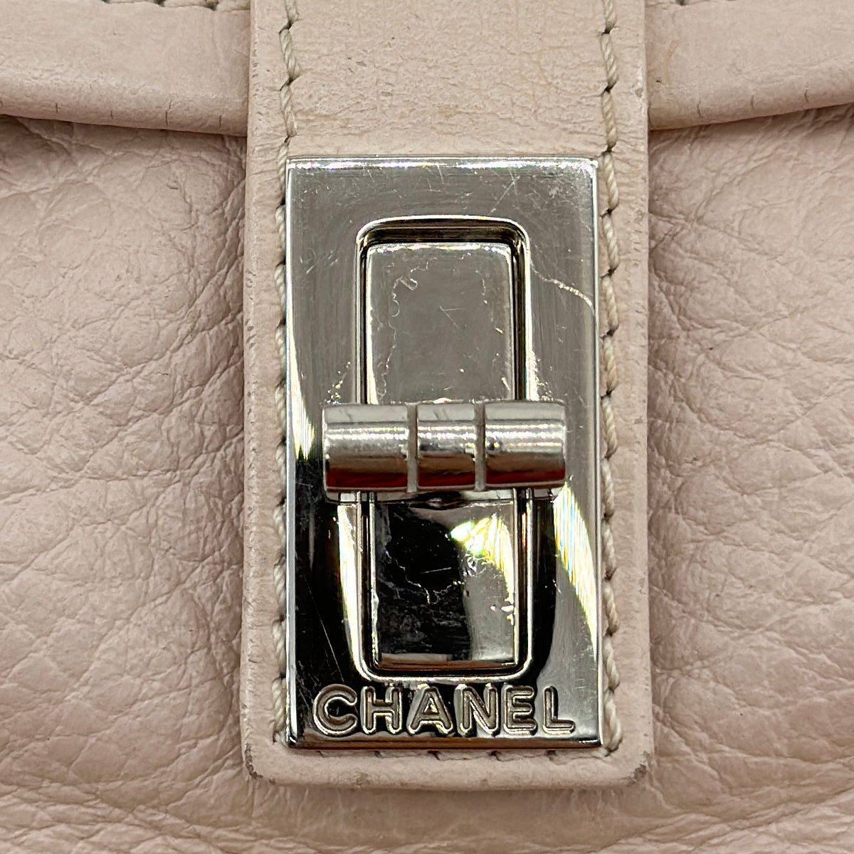 Chanel Vintage Mademoiselle Lock Flap Bag 2.55 Leather Shoulder Bag Pink Silver Metal Fittings 8XXXXXX