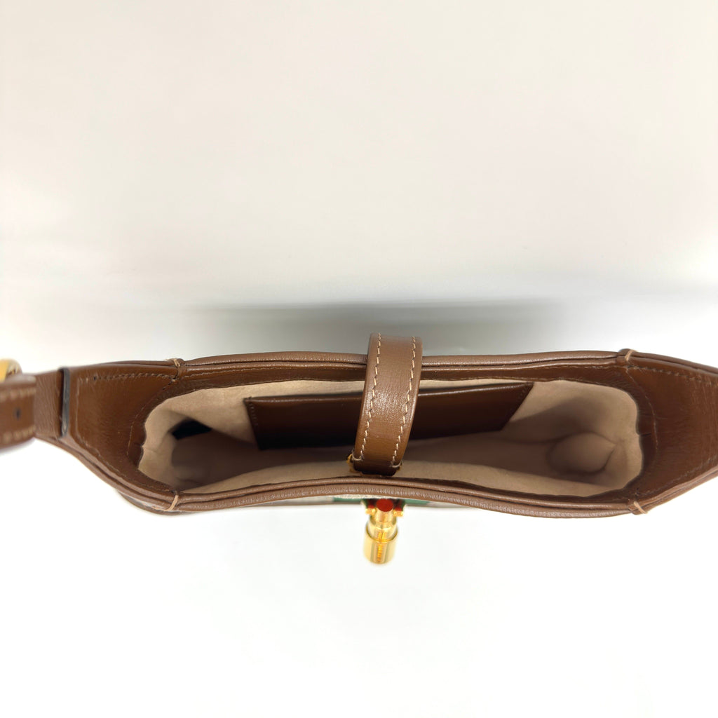 Gucci GG Supreme Jackie 1961 PVC & leather Shoulder bag Beige×Brown 637092