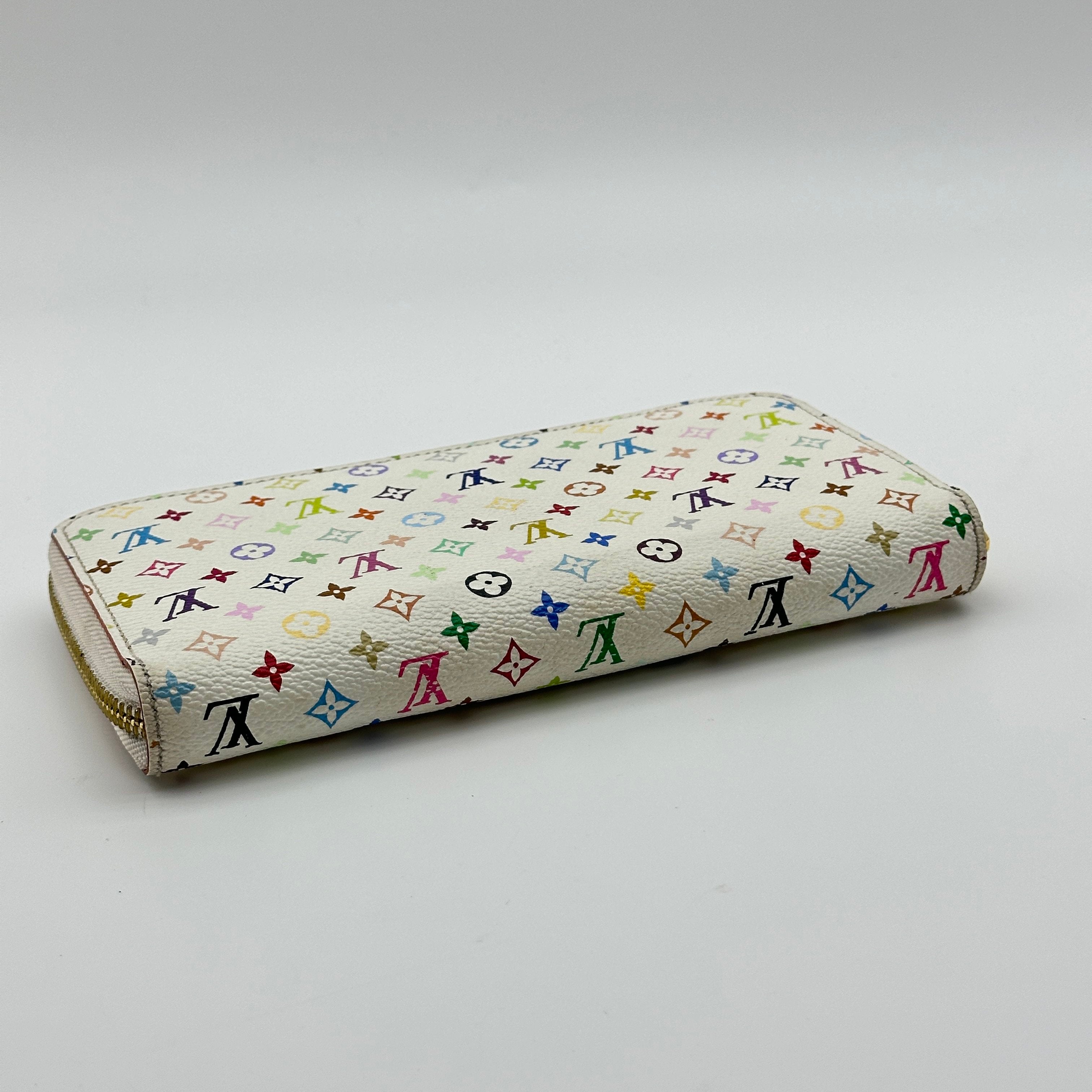 LOUIS VUITTON M60274 monogram mutlicoloer zippy wallet WHITE+ORANGE LV ×TM