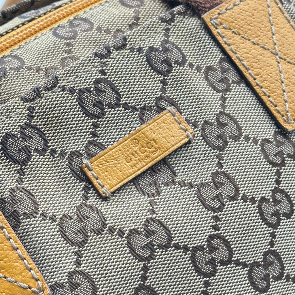 gucci canvas tote bag yellow beige gg canvas