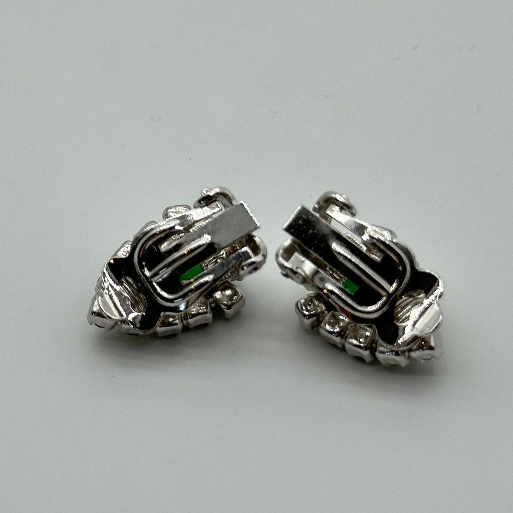 Christian Dior Emerald Green Clip-On Earrings Vintage