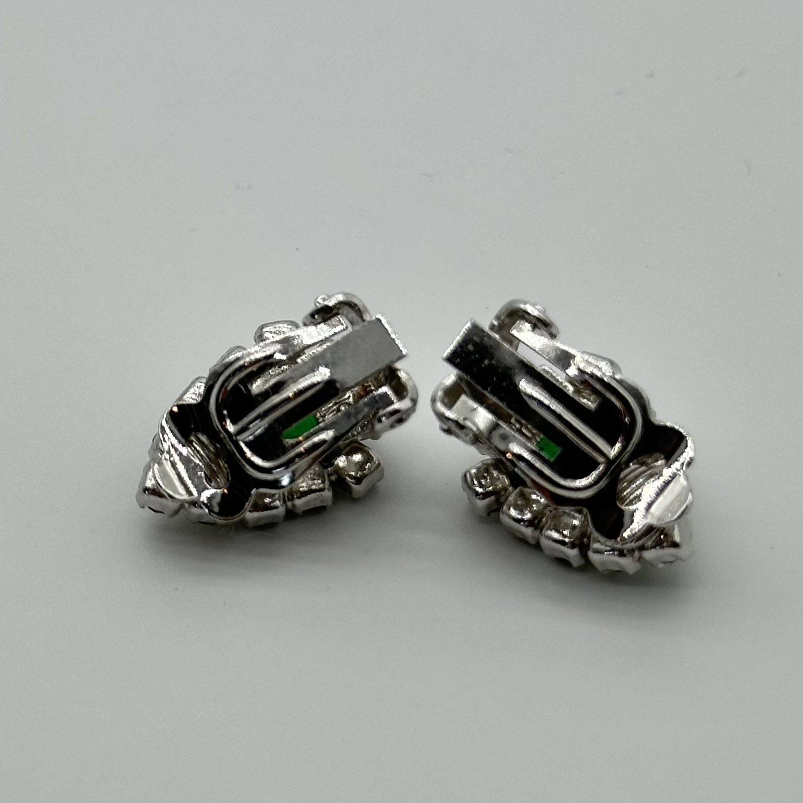 Christian Dior Emerald Green Clip-On Earrings Vintage